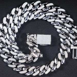 Sicgem Hot Selling 22 Zoll 13 mm Breite Miami Iced Out 925 Silber Herren Moissanit Cuban Link Chain Halskette