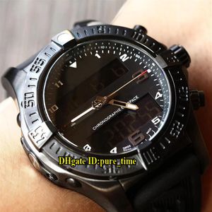 Neue Aerospace Professional Exospace B55 VB5510H1 BE45 Elektronische Analog-LCD-Digitalanzeige Herrenuhr PVD Schwarz Stahl Gummi St297S