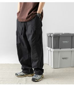 Män lastbyxor 2023 Autumn New Male Outdoor Loose Thriedimensional Pocket Sports Casual Pants Sweatpants