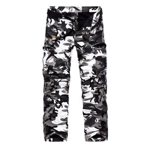 Mäns jeans Hohigh-kvalitet Mäns jeans kamouflagjaktbyxor Multi-Pocket Men's Army Pants Without Belt 230904