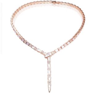 Designer Luxury Dinner Necklace Women Lady Mother of Pearl Settings Cubic Zircon Snake Snakelike Collar Necklace Bracelet Bangle