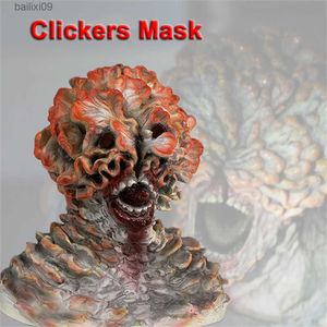 Маски для вечеринок The Last of Us Clickers Mask Horror Game Zombie Mask Halloween Party Косплей Аксессуары для костюмов Латексная маска на всю голову T230905