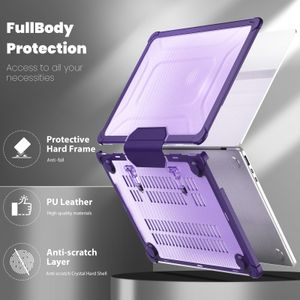 For MacBook Air 13.6 inch Case A2681 M2 Chip Shock Resisitance Hard Shell Heavy Duty Protective Cover with TPU Bumper and Fold Kickstand For Mac Book Pro 16" 14" 13"