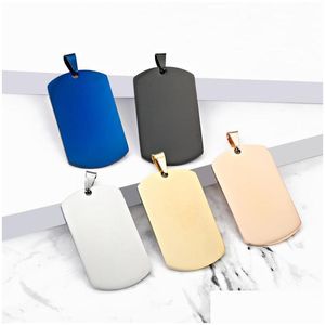 Dog Tag Id Card 50X28Mm Aluminum Alloy Blank Army Tags Pet Men Pendants With Anodized Surface Drop Delivery Home Garden Supplies Dhpe6