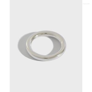 Anelli a grappolo 3,5 mm autentico argento sterling S990 gioielleria raffinata anello a cerchio lucido spessore confortevole qualità C-HJZ539
