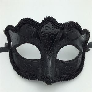 Black Venice Masks Masquerade Party Mask Christmas Gift Mardi Gras Man Costume Sexig spets fransad Gilter Woman Dance Mask G563267M