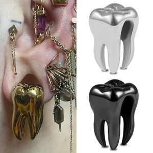 Navel Bell Button Rings Vankula 2PCS Stainless Steel Cool Teeth Ear Weights Hangers 16mm Ear Gauges Plugs Earrings Fashion Piercing Body Jewelry 230905