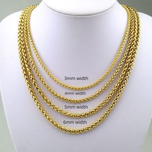 Mixed Link Chain Vacuum Plating 18K Gold Tone Hip Hop Necklace Jewelry 3~6mm