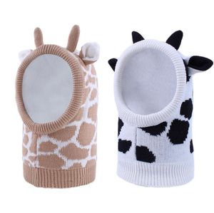 BeanieSkull Caps Connectyle Baby Boys Girls Cute Cartoon Knit Winter Hat Fleece Lined Earflap Hood Scraves With Angle Kids Warm 230904