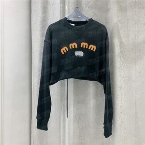 Kırpılmış Hoodies Sweatshirtler Kadınlar için Tasarımcı Mektubu Baskı Kazak Kızlar Hiphop Sokak Tarzı Hoodie Tops