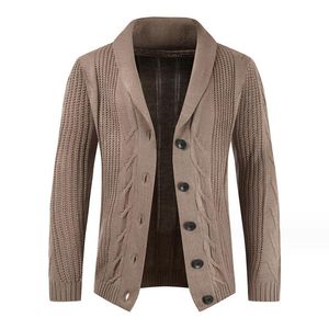 Men's Sweaters 2023 Spring Cardigan Solid Color Slim Fit Single Breasted Casual Sweater Fashion Lapel Knitted Long Sleeve Coat
