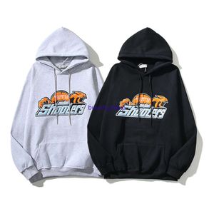 XPCZ Erkek ve Kadın Hoodie Sweatshirt Amerikan Niş Marka Marka Trendy Marka Tuzak Mavi Sarı Kaplan Kafa Havlu Havlu İşlemeli Peluş Peluş Günlük Kapüşonlu Sweater