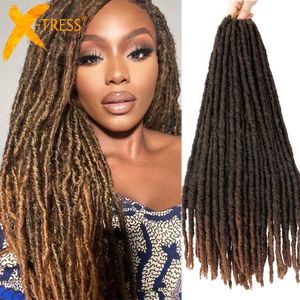 Echthaar Bulks Synthetische Faux Locs Häkeln Zöpfe Haar Dreadlocks Knotenlose Haken Dreads Ombre Farbe Flechten Haarverlängerungen Für Frauen X-TRESS 230904