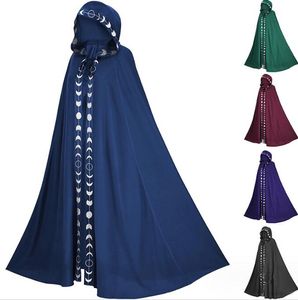 Medeltida vintage Woman Cloak Coat Jacket Wicca Robe Medieval Cape Shawn Halloween Costume Kids Cosplay Cloaks Witch Wizard Costume Capes