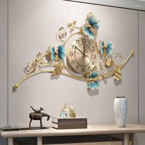 Wanduhren Chinesische personalisierte kreative Uhr hängende Kunst Metall Eisen Atmosphäre Taschenuhr Home Luxus Stille