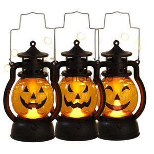 Party Decoration 2023 Halloween LED Hanging Pumpkin Lantern -O -Lantern Retro Small Ghost Candle Light Horror Props Halloween Decoration X0905