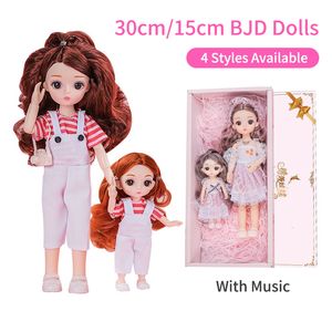 Dolls Girl Parentchild BJD Doll med kinesisk musik som spelar söt leksak presentförpackning Spela hus bjd full 230904