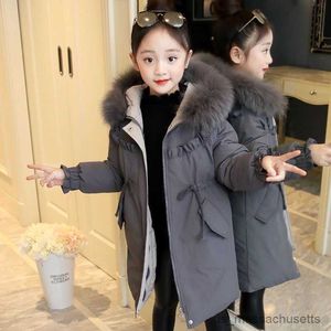 Down Coat 2023 Autumn Winter Baby Girls Down Jacket Child Thicken Keep Warm Cashmere Coat Clothes For Teenage 5-16 Years Outerwear R230905