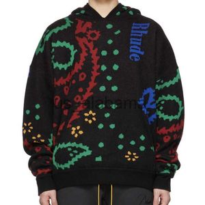 Męskie bluzy bluzy 2023 nerkowca Jacquard Sweater Pullover Mężczyźni Kobiety Najlepsza jakość dzianiny z kapturem z kapturem X0905