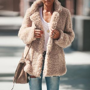 Mulheres pele do falso casaco de lã camisolas cardigan feminino outono inverno feminino casaco de pelúcia 230904