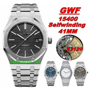 GW Factory Relógios GWF V2 15400 Selfwinding 41MM Cal.3120 Automatic Mens Watch Black Dial Pulseira de Aço Inoxidável Gents Relógios de Pulso