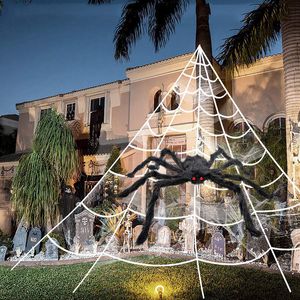 Другие товары для вечеринок Хэллоуин Паутина треугольная сетка моделирование негабаритных плюшевых пауков-призраков фестиваль декоративный реквизит в помещении и на открытом воздухе 230905
