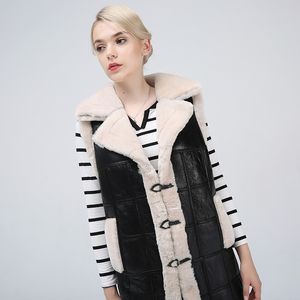 Kadın kürk sahte koyun kesme kış giyim kadınları ceket dikiş orta uzunlukta katlar sıcak yelek 230904