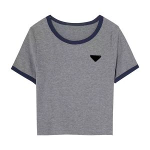 女性Tシャツニットシャツ2023ファッションデザイナーバッジティースリム半袖夏の通気性Tシャツs-xl