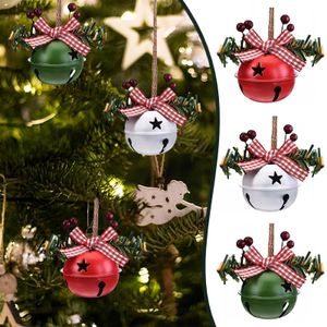 Weihnachtsdekorationen Metall Jingle Bell mit Schleife Seil Anhänger für Baumschmuck Dekoration Modeaccessoires F3S5 230905