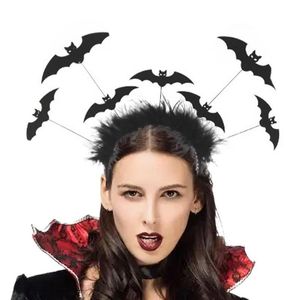 Andra evenemangsfestleveranser Halloween Hair Hoop Bat Wing Headband Evil Horn Hairband Performance Headdress Cosplay Costume Dance Decor 230905