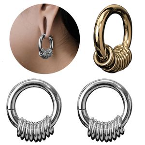 Navel Bell -knappringar Vanku 2st rund ringörhängare för sträckta öronpluggar Piercing rostfritt stålmätare smycken 230905