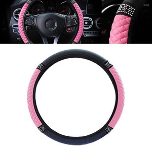 Steering Wheel Covers High Quality Auto Accessories Car Cover Interior Decoration Parts PU Leather Pink Quick Release