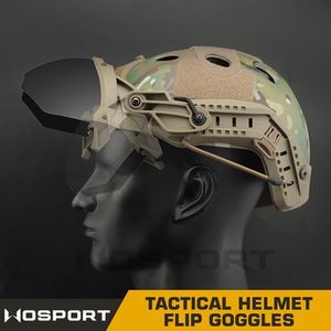 Tactical Sunglasses Tactical Helmet Flip Goggles Hunting Outer Suspension Helmet Windproof Waterproof Eye Protective Goggles Anti-frog Glasses 230905