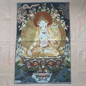 Oggetti decorativi Figurine Thangka / pittura decorativa per la casa / Tara bianca / Thangka di buon auspicio 230904