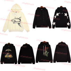 Designer Hoodies Fashion Sweatshirts Palmes Angels Broken Tail Shark Letter Flock Brodery Loose Relaxed Men's Women's Hooded tröja Casual Pullover Hoodies