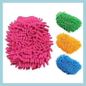 Car Sponge 1Pcs Wholesale Chenille Window Washing Home Cleaning Cloth Soft Towel Gloves Strong Absorption Toolscar Drop Delivery Autom Dhzgn