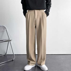 Pantaloni da uomo Pantaloni da completo da uomo Pantaloni da completo da uomo a gamba larga in tinta unita Pantaloni casual da uomo nuovi streetwear Pantaloni larghi stile coreano 2085