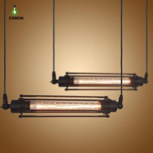 Retro Iron Flute Pendant Lamps American Style Restaurant Chandelier Lighting Lamp Industrial Wind Style Metal Punk med Bulb267C