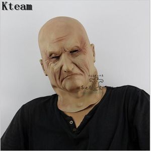 Komik gülümseyen yaşlı adam lateks maske cadılar bayramı gerçekçi yaşlı insanlar tam yüz kauçuk maskeleri maskeli balo cosplay proplar yetişkinler boyutu264g