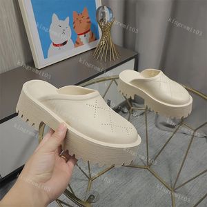 Brand Sandals Dupe AAAAA Perforated Sandal Women Mens Slippers Printing Sandals Rubber Slides Thick Bottom Shoes Platform Slipper with Box Dayremit