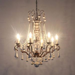 Solid Wood Chandelier Lighting Luster Bois Pendant Lamps Lampor för vardagsrum Lampadario Vintage Home Decor Chandeliers Lustres213L