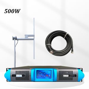 شاشة تعمل باللمس 500W FM جهاز إرسال مع هوائي وكابل