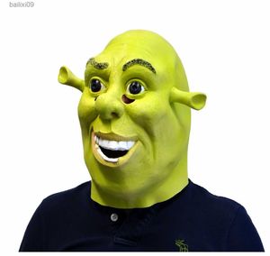 Máscaras de festa Verde Shrek Máscara de Látex Filme Cosplay Traje Adereços para Festa de Halloween Fancy Dress T230905