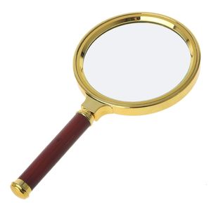 Loupes Magnifiers 60mm 70mm 80mm Portable Handheld 10X Magnifying Glass Retro Handle Magnifier Eye Loupe Glass 230904