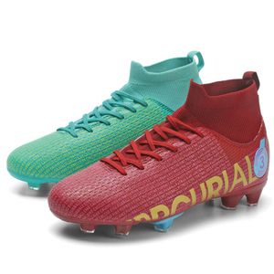 Dziecięce AG TF Football Boots Men Womens High Top Blaces Młodzież Dzieci Profesjonalne buty treningowe dla chłopców Red Blue Green