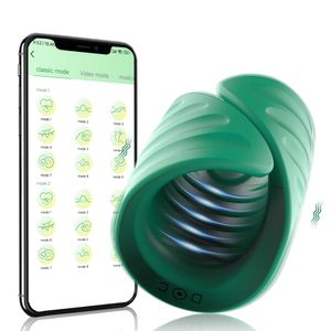 Masturbatoren Bluetooth Penis Vibrator für Männer Masturbator Sex Maschine Verzögerung Trainer Cock Ring Eichel Massagegerät Männliche Spielzeug Erwachsene 230904