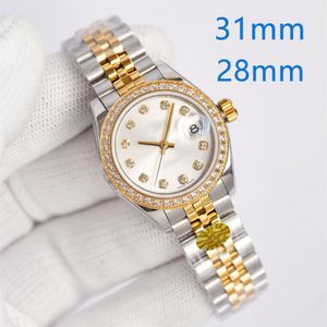 Moda senhoras relógios 31mm 28mm relógio mecânico automático pulseira de aço inoxidável diamante dial design vida relógio de pulso à prova dwaterproof água g268a