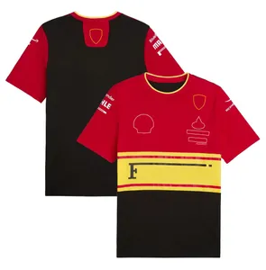 새로운 F1 레이싱 포뮬러 1 레드 팀 티셔츠 드라이버 폴로 셔츠 여름 남자 여자 패션 캐주얼 티셔츠 짧은 슬리브 C4