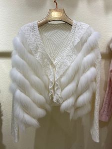 Womens Fur Faux Spring Thin Women mode överdimensionerad vit riktig tröja Löst höstgrön stickad slitage 230904