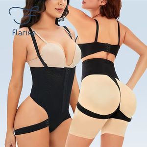 Kvinnor Shapers Flarixa Plus Size Midje Trainer Body Shaper Mage Slimming Underwear Butt Lifter Panties Flat Belly Panty Bare Ass Shapewear 5xl 230905